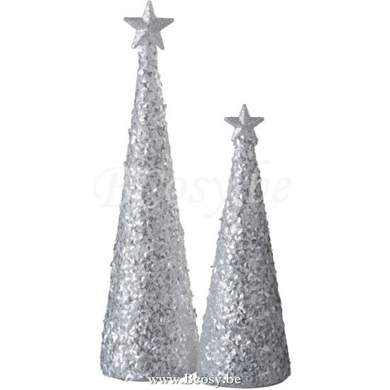 J Line Jline Kegel Ster Led Suiker Glas Wit Large