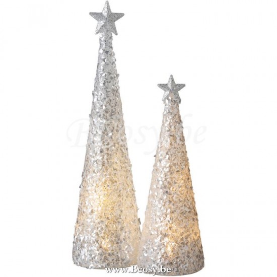 J Line Jline Cone Star Led Sugar Glass White Large christmas