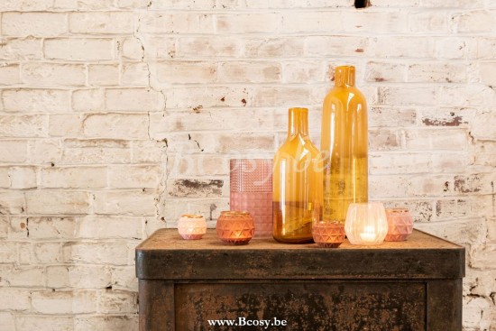 J Line Jline Porta T Light Velluto Palla Vetro Ocra Large Portavelas Terciopelo Bola Vidrio Ocre Large