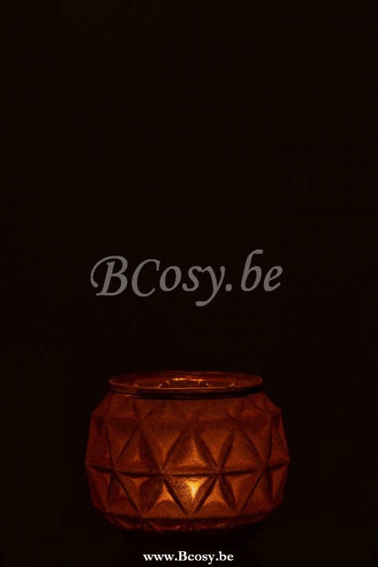 photophores Jolipa Jline Photophore Velours Boule Verre Ocre Large