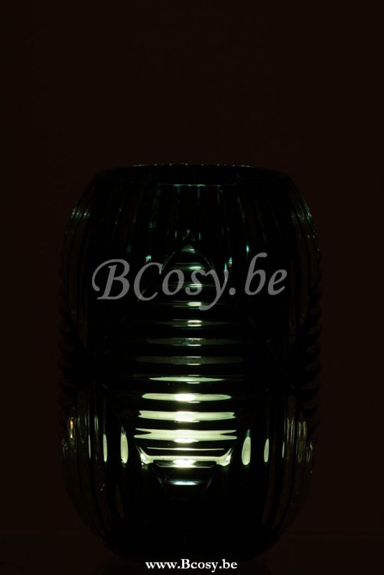 photophores Jolipa Jline Photophore Haut Lignes Verre Bleu