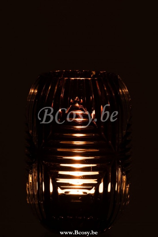 photophores Jolipa Jline Photophore Haut Lignes Verre Gris