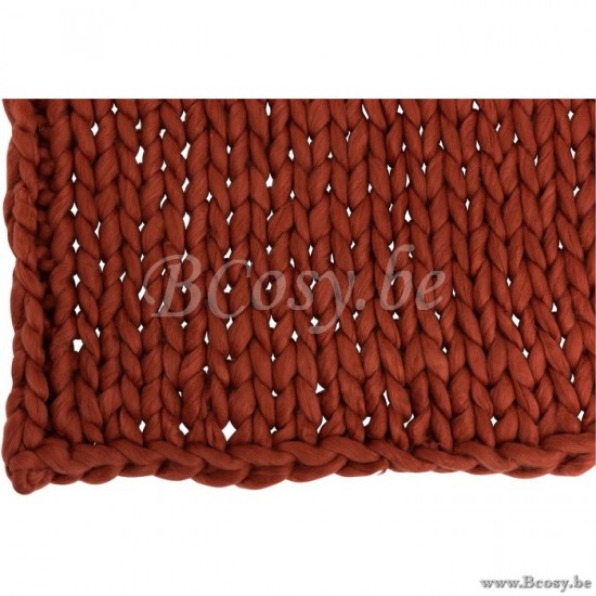 Jolipa Jline Plaid Tricote Acrylique Rouge