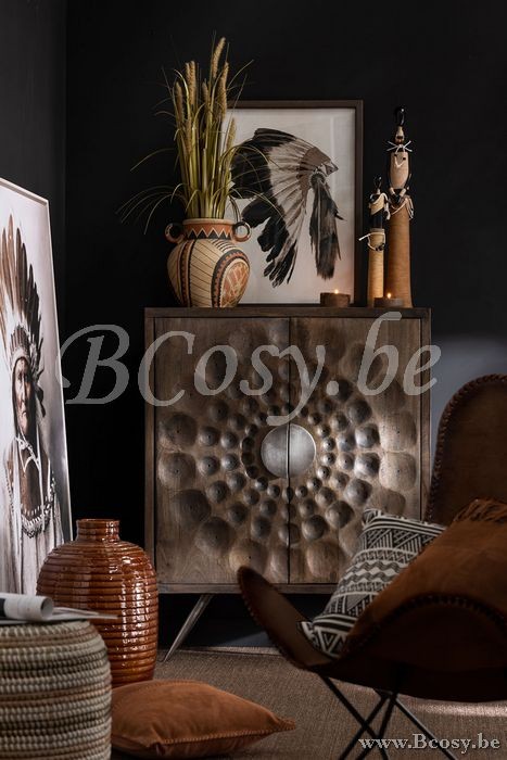 J Line Jline Cushion Tassels Square Leather Cognac cushion