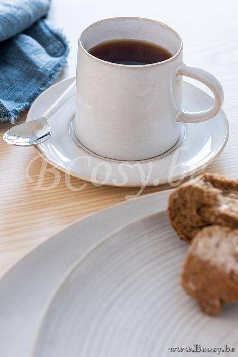 J Line Jline Mug Plate Noa Porcelain White coffeecups and saucer