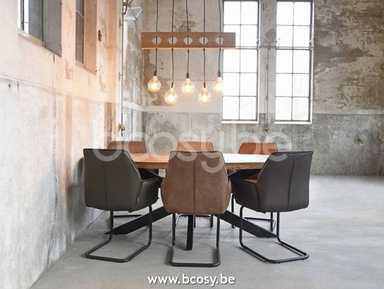 LABEL 51 Eetkamertafel Zip Rough Mangohout Ovaal 210x100 cm.