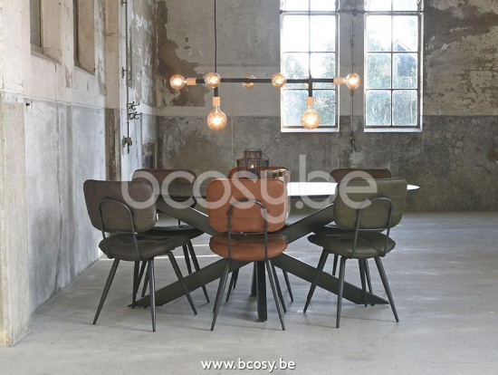 LABEL 51 Eetkamertafel Zion Zwart Mangohout Ovaal 210x100 cm.