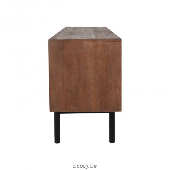 LABEL51 Meuble TV 220 cm Rio Espresso Bois de manguier.