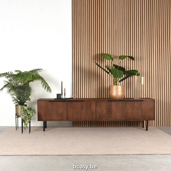 LABEL51 TV-Schrank 220 cm Rio Espresso Mango-Holz.