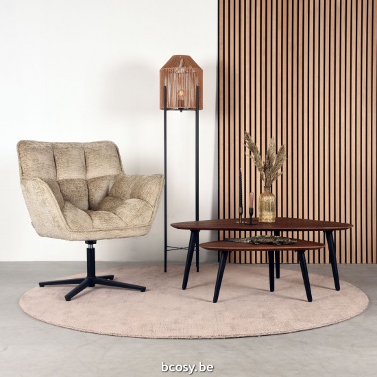 LABEL51 Table basse Rock Espresso Bois de manguier.