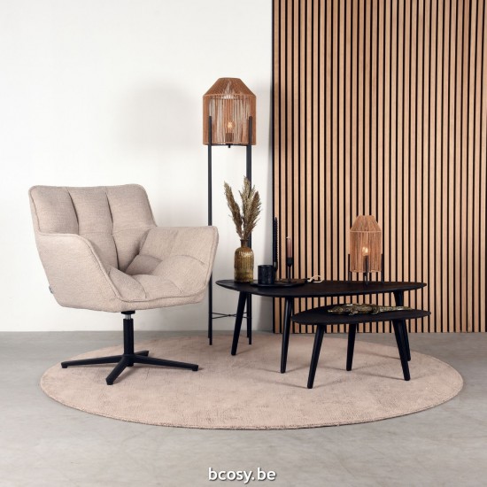 LABEL51 Table basse Set Rock Noir Bois de manguier.