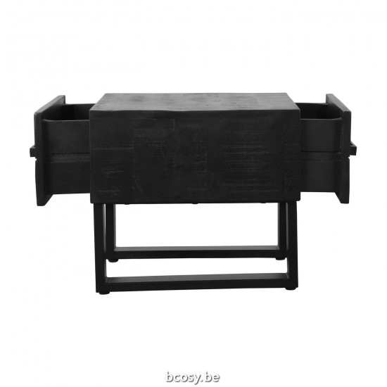 LABEL51 Tables basse Santos Noir Bois de mangue 50 cm.