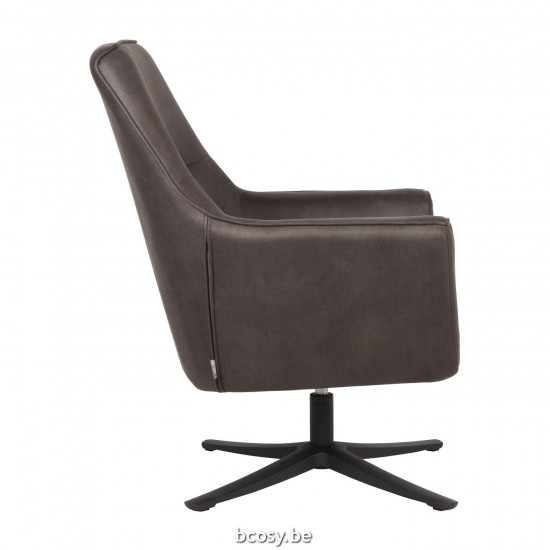 LABEL 51 Fauteuil Tod Antraciet Microfiber.