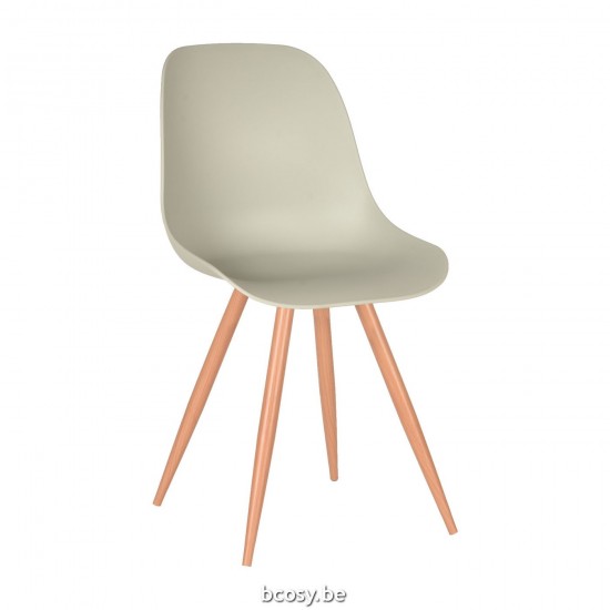 LABEL51 Eetkamerstoel Rimini Breeze PP Naturel Houtlook Frame.