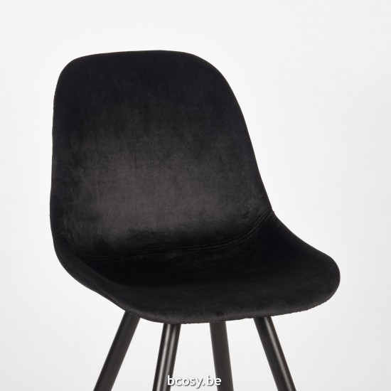 LABEL51 Chaise à manger Capri Noir Velours.