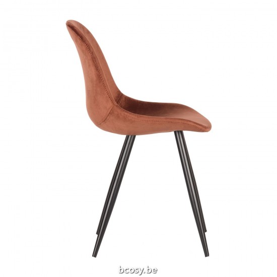 LABEL 51 Eetkamerstoel Capri Rust Fluweel.