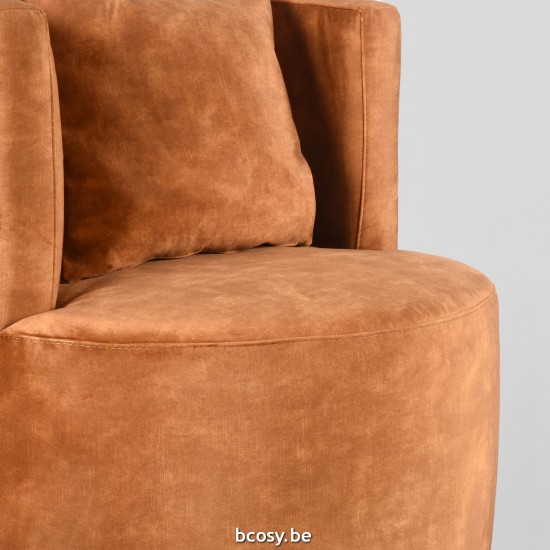 LABEL51 Fauteuil 65 cm Evy Ocre Velours.