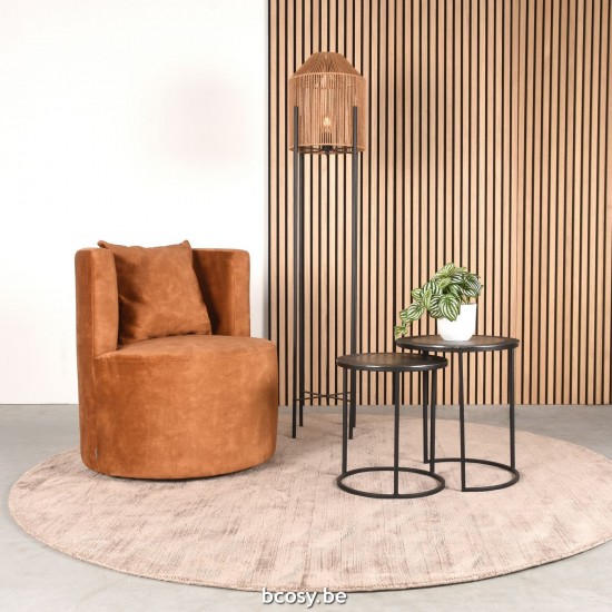 LABEL51 Armchair 65 cm Evy Ochre Velour.