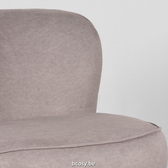 LABEL51 Fauteuil Bunny Taupe Microfibre.