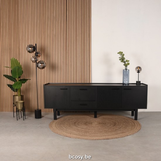 LABEL51 Anrichte Cali Schwarz Eiche.