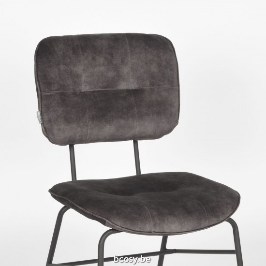 LABEL51 Chaise à manger Dez Anthracite Velours.