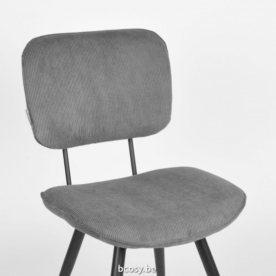 LABEL51 Chaise à manger Vic Gris foncé Cordon ombilical.