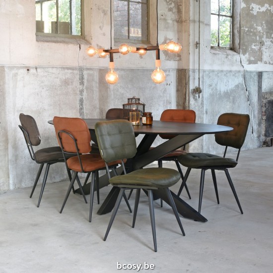 LABEL51 Dining chair Gus Anthracite Microfiber.