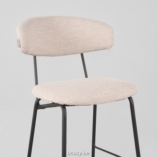 LABEL51 Tabouret de bar Zack Naturel Boucle Laag.