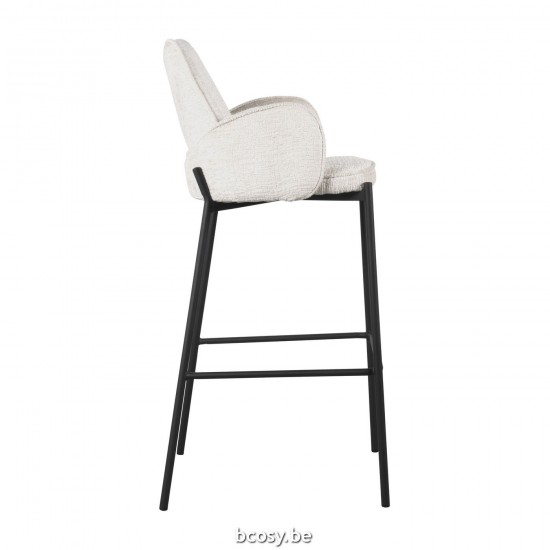 LABEL 51 Barkruk Joni CrÃ¨me Fluweel Zithoogte 78 cm.