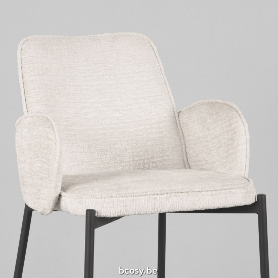 LABEL51 Tabouret hauteur d'assise 78 cm Joni Crème Velours.