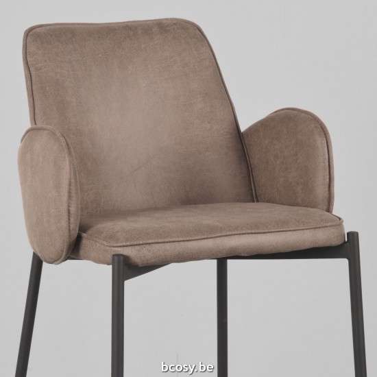 LABEL51 Tabouret hauteur d'assise 78 cm Joni Taupe Microfibre.