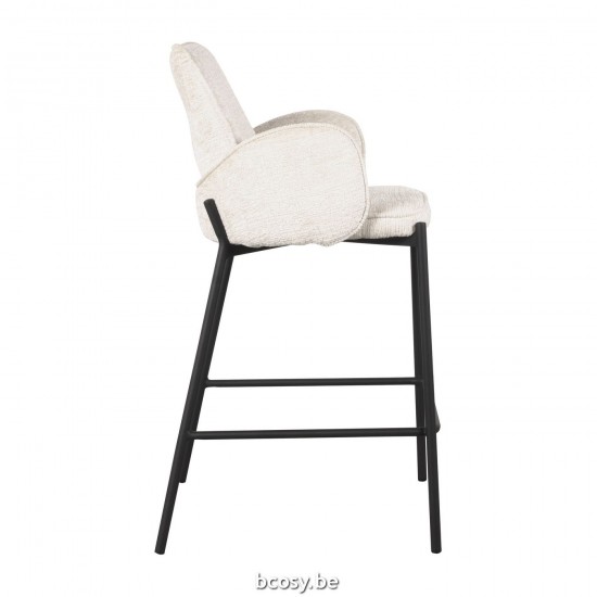 LABEL 51 Barkruk Joni CrÃ¨me Fluweel Zithoogte 65 cm.