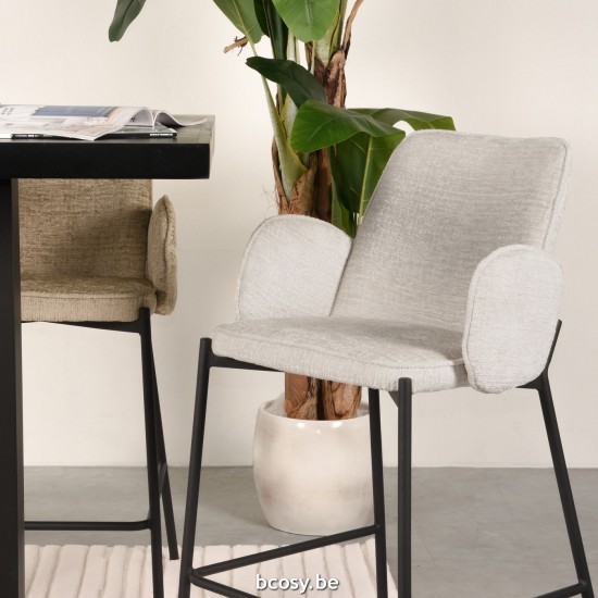LABEL51 Barstool Seating height 65 cm Joni Cream Velvet.