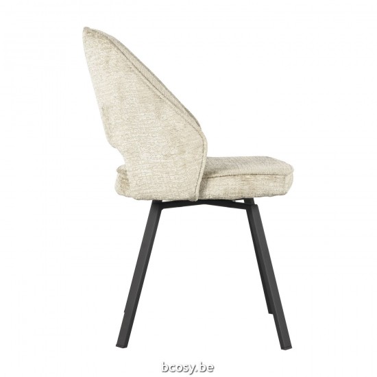 LABEL 51 Eetkamerstoel Lewis Beige Fluweel.