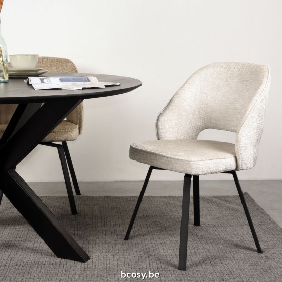 LABEL51 Dining chair Lewis Cream Velvet.