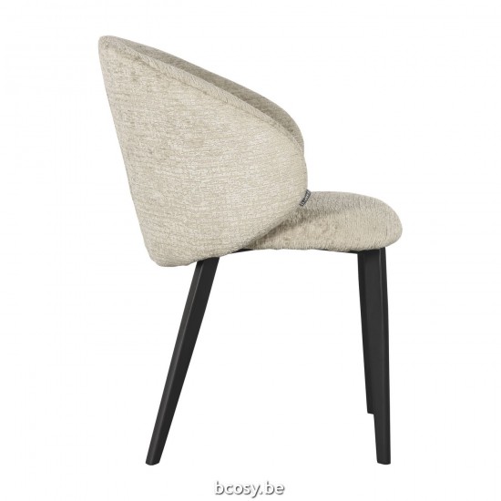 LABEL 51 Eetkamerstoel Logan Beige Fluweel.