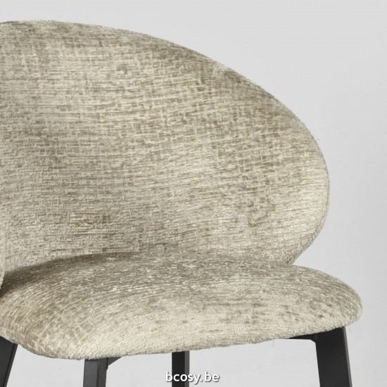 LABEL51 Chaise à manger Logan Beige Velours.