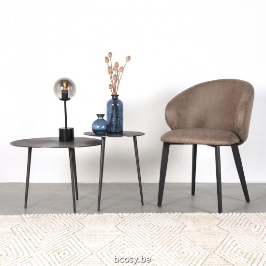 LABEL51 Dining chair Logan Taupe Microfibre.