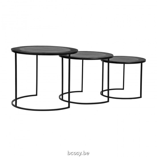 LABEL 51 Salontafel Set Tres Zwart Metaal.