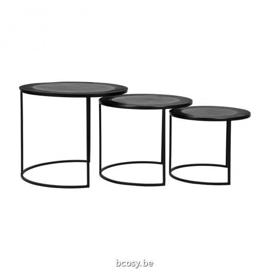 LABEL51 Salontafel Set Tres - Zwart - Metaal.