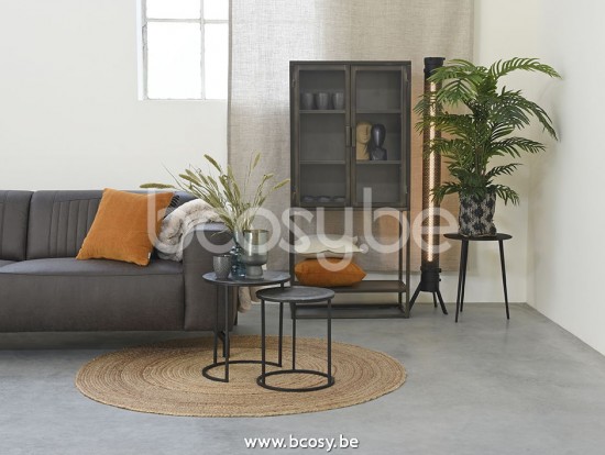 LABEL51 Coffee table 40 cm Set Pair Antique ash Metal.