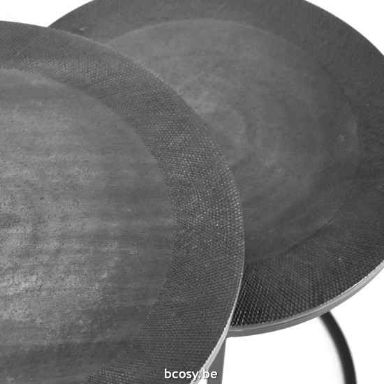 LABEL 51 Salontafel Set Pair Antiek ash Metaal 40 cm.