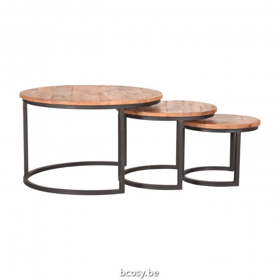 LABEL 51 Salontafel Set Triplet Rough Mangohout.