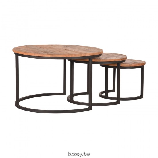 LABEL51 Salontafel Set Triplet - Rough - Mangohout.