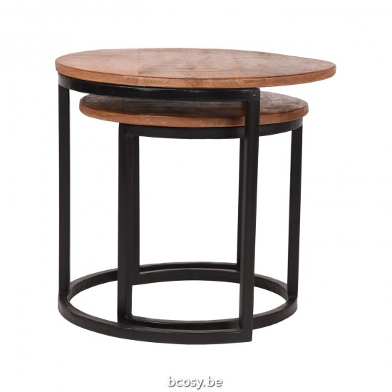 LABEL51 Coffee table Set Duo Rough Mango wood.