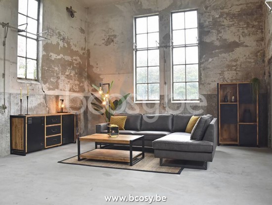 LABEL51 Anrichte 190 cm Brussels Raue Mango-Holz.