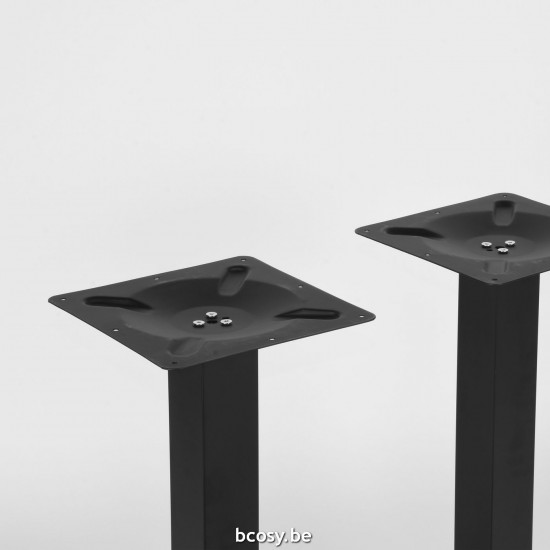 LABEL 51 Eetkamertafel Tafelpoot Dubbel Zwart Metaal Dubbel 71 cm.