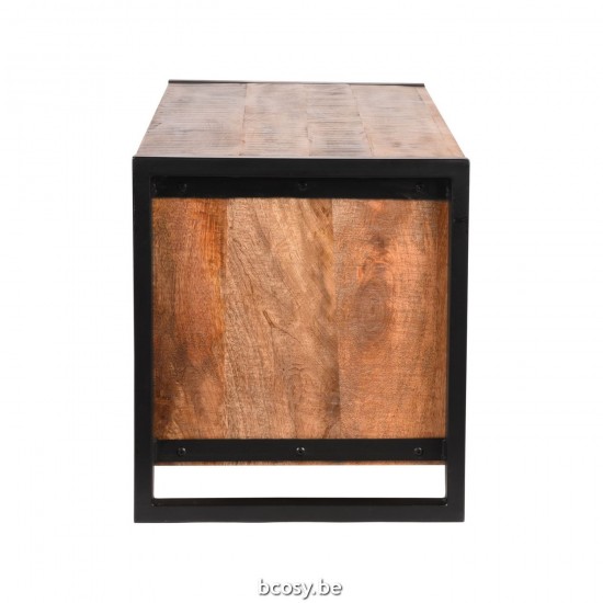 LABEL51 Meuble TV 115 cm Brussels Rough Bois de manguier.