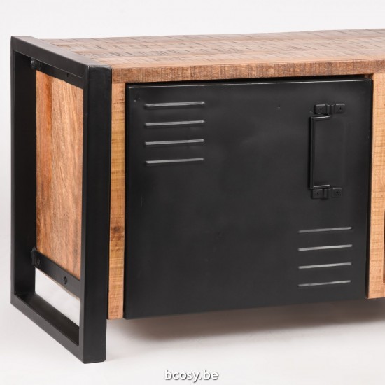 LABEL51 TV-Schrank 115 cm Brussels Raue Mango-Holz.