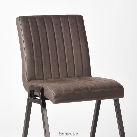 LABEL51 Chaise à manger Matz Anthracite Microfibre.